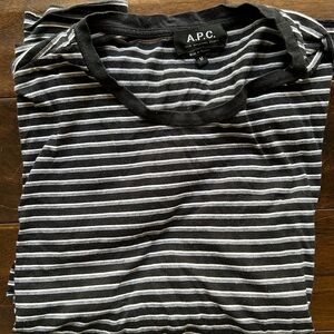 A.P.C. Black and White Striped Shirt